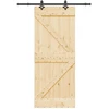 Slankios durys NARVIK Natūrali ir juoda 85 x 210 cm (152,5 cm)