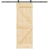 Slankios durys NARVIK Natūrali ir juoda 70 x 210 cm (213,5 cm)