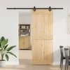 Slankios durys NARVIK Natūrali ir juoda 80 x 210 cm (213,5 cm)