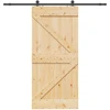 Slankios durys NARVIK Natūrali ir juoda 80 x 210 cm (213,5 cm)