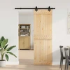 Slankios durys NARVIK Natūrali ir juoda 70 x 210 cm (152,5 cm)
