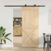 Slankios durys NARVIK Natūrali ir juoda 95 x 210 cm (213,5 cm)