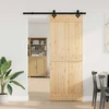 Slankios durys NARVIK Natūrali ir juoda 80 x 210 cm (152,5 cm)
