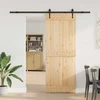 Slankios durys NARVIK Natūrali ir juoda 80 x 210 cm (213,5 cm)
