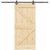 Slankios durys NARVIK Natūrali ir juoda 95 x 210 cm (213,5 cm)