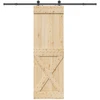 Slankios durys NARVIK Natūrali ir juoda 70 x 210 cm (213,5 cm)