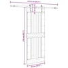 Slankios durys NARVIK 85 x 210 cm (213,5 cm) Natūrali ir juoda