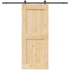Slankios durys NARVIK Natūrali ir juoda 95 x 210 cm (213,5 cm)