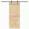 Slankios durys NARVIK Natūrali ir juoda 95 x 210 cm (213,5 cm)