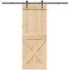 Slankios durys NARVIK Natūrali ir juoda 85 x 210 cm (213,5 cm)