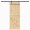 Slankios durys NARVIK Natūrali ir juoda 90 x 210 cm (213,5 cm)