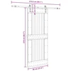Slankios durys NARVIK 95 x 210 cm (213,5 cm) Natūrali ir juoda
