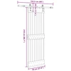 Slankios durys NARVIK Natūrali ir juoda 70 x 210 cm (152,5 cm)