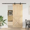 Slankios durys NARVIK Natūrali ir juoda 95 x 210 cm (213,5 cm)
