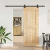 Slankios durys NARVIK Natūrali ir juoda 90 x 210 cm (213,5 cm)