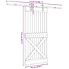Slankios durys NARVIK Natūrali ir juoda 95 x 210 cm (213,5 cm)