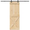 Slankios durys NARVIK Natūrali ir juoda 80 x 210 cm (213,5 cm)