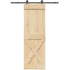 Slankios durys NARVIK Natūrali ir juoda 70 x 210 cm (152,5 cm)