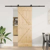 Slankios durys NARVIK Natūrali ir juoda 70 x 210 cm (213,5 cm)