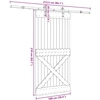 Slankios durys NARVIK 100 x 210 cm (213,5 cm) Natūrali ir juoda