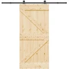 Slankios durys NARVIK Natūrali ir juoda 95 x 210 cm (213,5 cm)