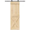 Slankios durys NARVIK Natūrali ir juoda 70 x 210 cm (152,5 cm)