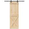 Slankios durys NARVIK Natūrali ir juoda 70 x 210 cm (152,5 cm)