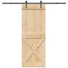Slankios durys NARVIK Natūrali ir juoda 85 x 210 cm (213,5 cm)