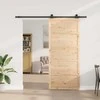 Slankios durys 80 x 208 cm Pušies medienos masyvas Natūrali