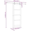 Slankios durys Natūrali ir Balta 83 x 232 cm