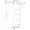 Slankios durys Natūrali ir Balta 83 x 232 cm