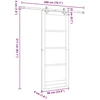 Slankios durys Natūrali ir Balta 86 x 211 cm