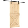Slankios durys Natūrali ir juoda 90 x 210 cm