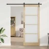 Slankios durys Natūrali ir juoda 93 x 232 cm