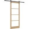 Slankios durys 93 x 232 cm Tvirtos pušies mediena ir stiklas
