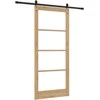 Slankios durys 93 x 211 cm Tvirtos pušies mediena ir stiklas