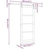 Slankios durys ORKDAL Balta ir juoda 83 x 202 cm