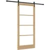 Slankios durys 93 x 211 cm Tvirtos pušies mediena ir stiklas
