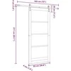 Slankios durys 93 x 211 cm Tvirtos pušies mediena ir stiklas
