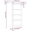 Slankios durys 93 x 202 cm Tvirtos pušies mediena ir stiklas