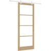 Slankios durys 93 x 232 cm Tvirtos pušies mediena ir stiklas