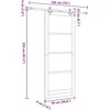 Slankios durys 93 x 232 cm Tvirtos pušies mediena ir stiklas