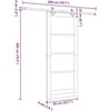 Slankios durys ORKDAL Balta ir juoda 83 x 202 cm