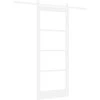 Slankios durys 83 x 202 cm Tvirtos pušies mediena ir stiklas