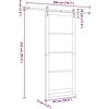Slankios durys 93 x 232 cm Tvirtos pušies mediena ir stiklas