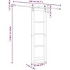 Slankios durys 61 x 198,5 cm Tvirtos pušies mediena ir stiklas