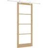 Slankios durys 93 x 232 cm Tvirtos pušies mediena ir stiklas