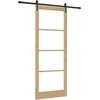 Slankios durys 93 x 232 cm Tvirtos pušies mediena ir stiklas