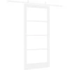 Slankios durys 93 x 202 cm Tvirtos pušies mediena ir stiklas