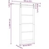 Slankios durys ORKDAL Natūrali ir juoda 93 x 211 cm